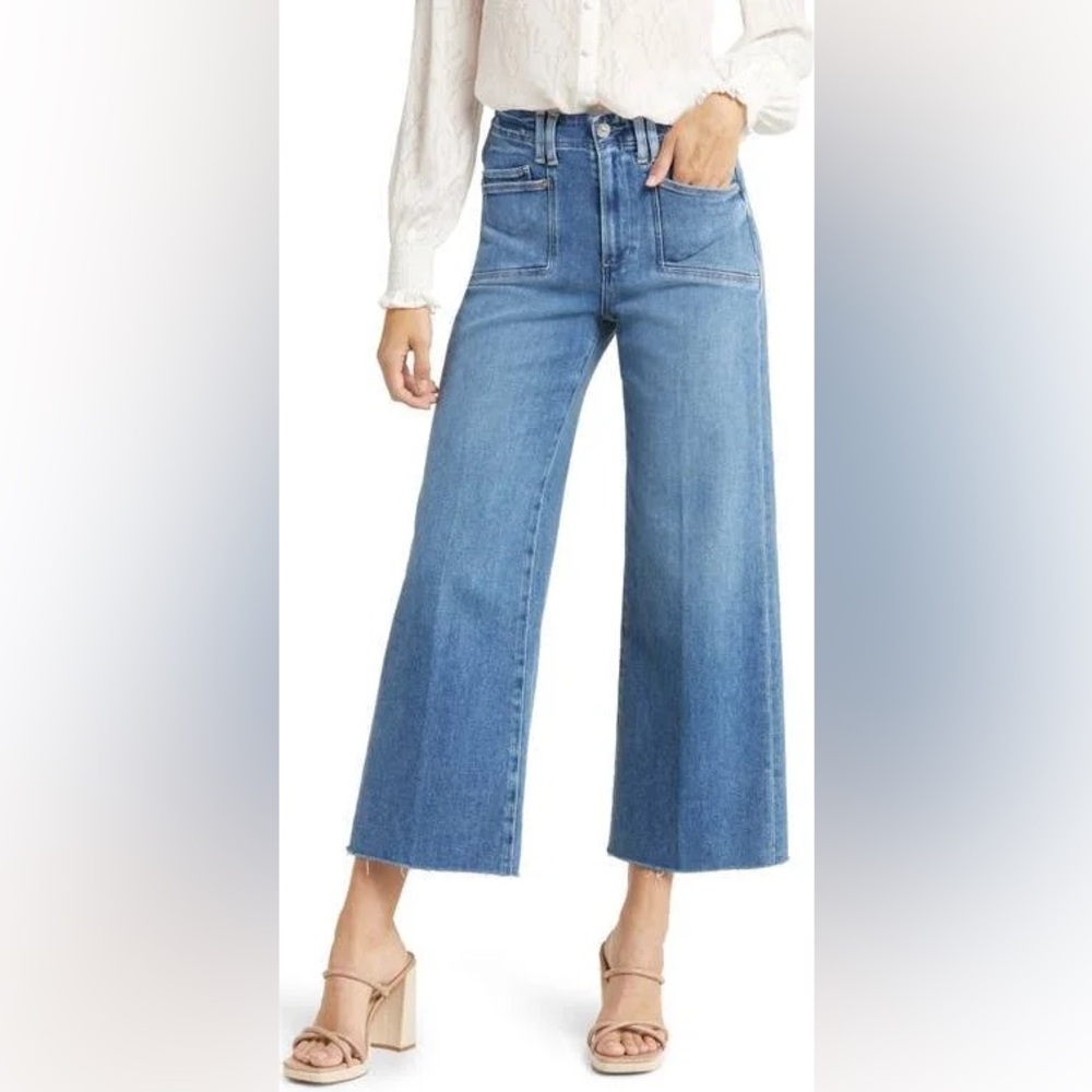 PAIGE Anessa Vintage Blue Wide Leg Jeans